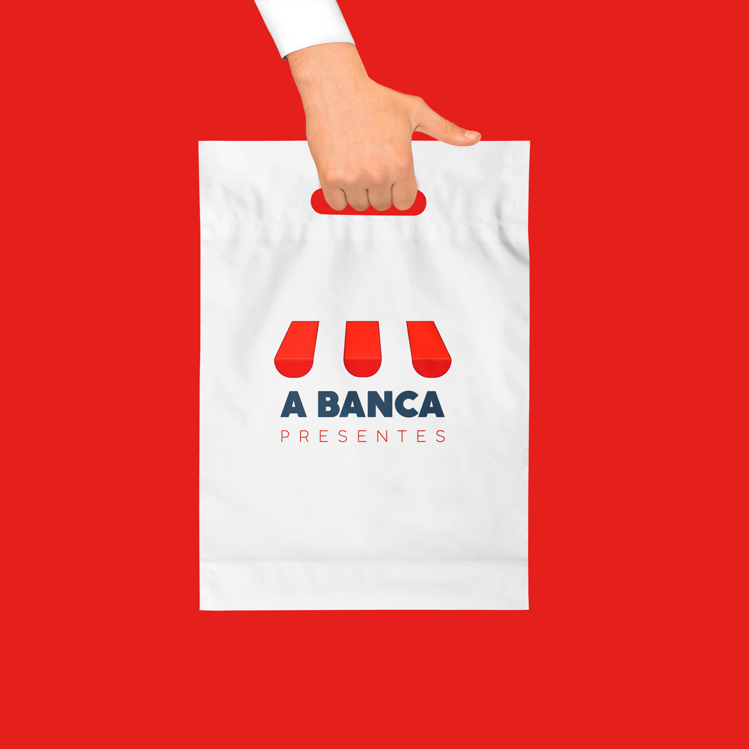 Logo da A BANCA - Combinação de faixas vermelhas e logotipo "A BANCA" em azul marinho